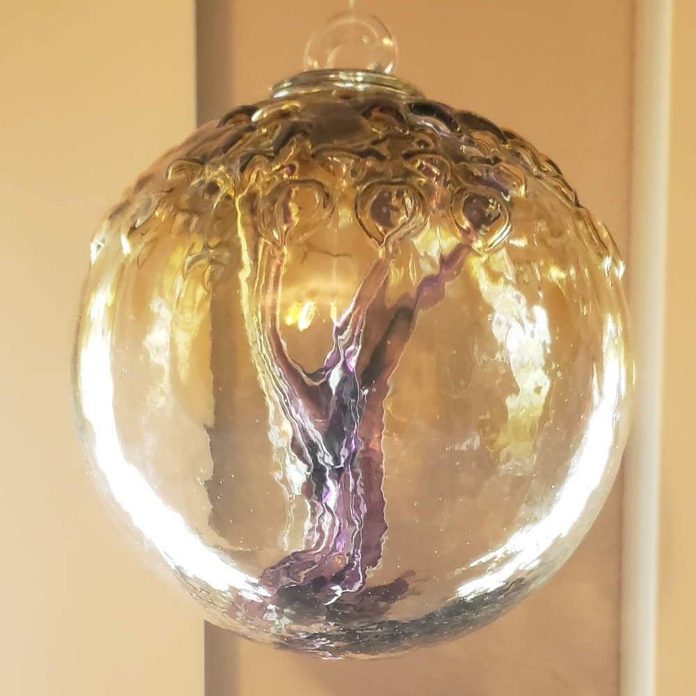 Blown art glass witch ball 5.5 in